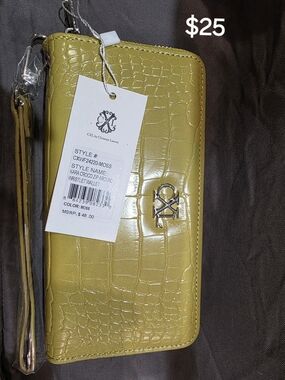 Christian Lacroix Kara Croco Zip Around Wristlet Wallet